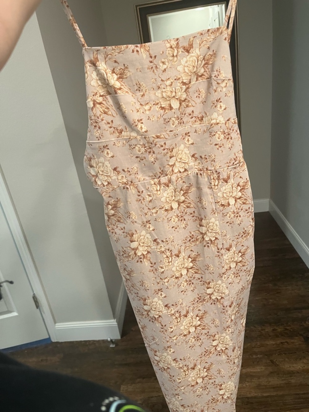 Francesca's Collections Rose-Beige Floral Midi Dress, TRIXXI